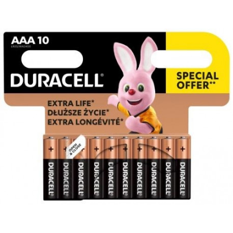 BATTERIES DURACELL AAA 10 VNT