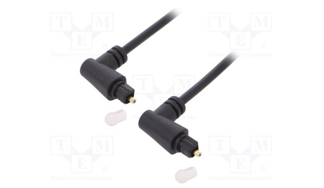 Cable;Toslink plug angled,both sides;1m;black;Øout:4mm