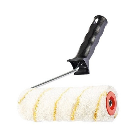 Värvirull käepidemega 25cm Ø41mm, 12mm, polüester, kollane triip