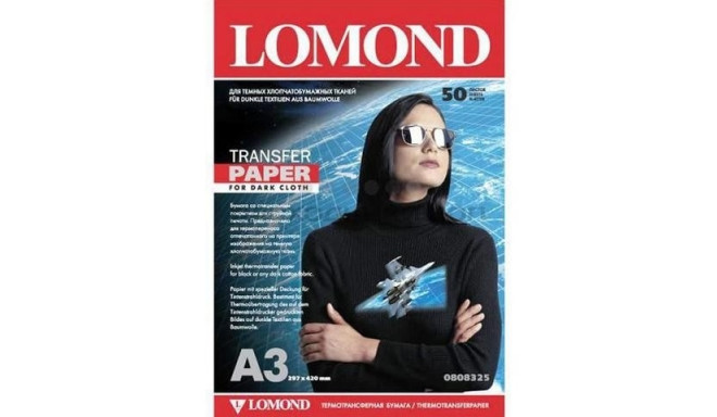 Lomond Thermotransfer Inkjet Paper A3, 50 sheets, for Dark Fabrics