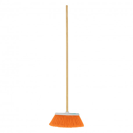 Multipurpose broom 26cm with PVC bristles and wooden handle 120cm Klintek® (12pcs)