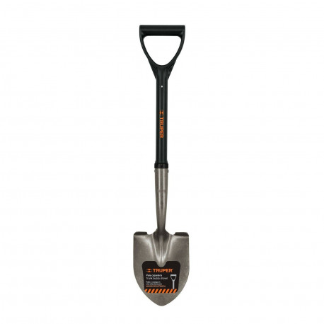 Truper small round point shovel with fiberglass shaft and D-grip handle, 72cm