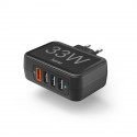 USB-laadija seinapesasse Hama 33W 4-port (1x QC3.0 USB-A 18W, 3x USB-A max 15W), black/must, IC, Qua
