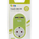 2 USB Portiga Seinapistik TM Electron Roheline