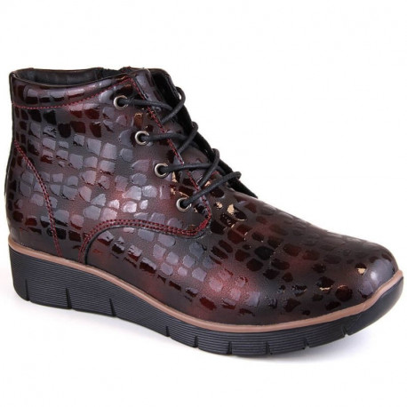 Filippo W PAW376B burgundy insulated leather wedge boots (38)