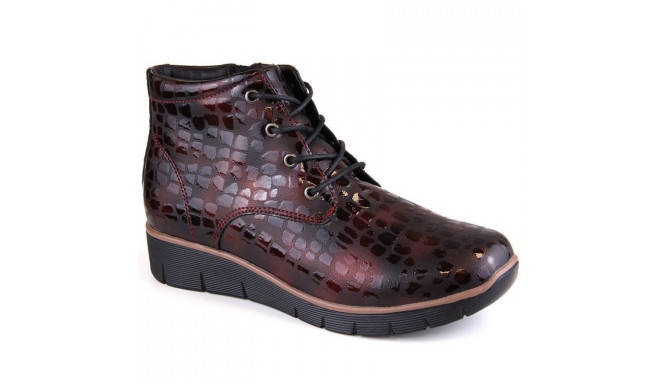 Insulated leather wedge ankle boots Filippo W PAW376B burgundy (38)