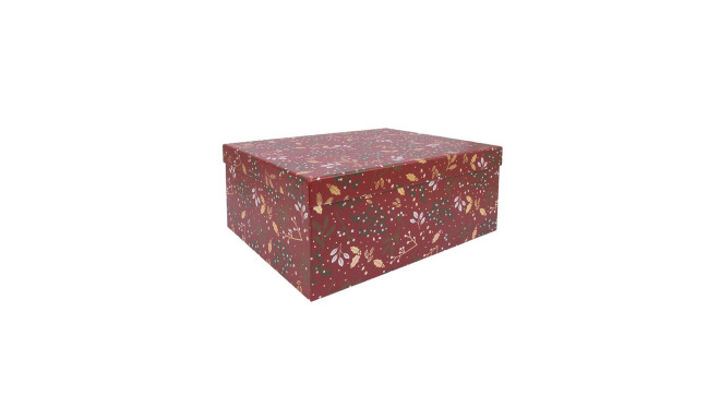 Box ARIEL-5, with a lid 29x22xH12,5cm, red/gold