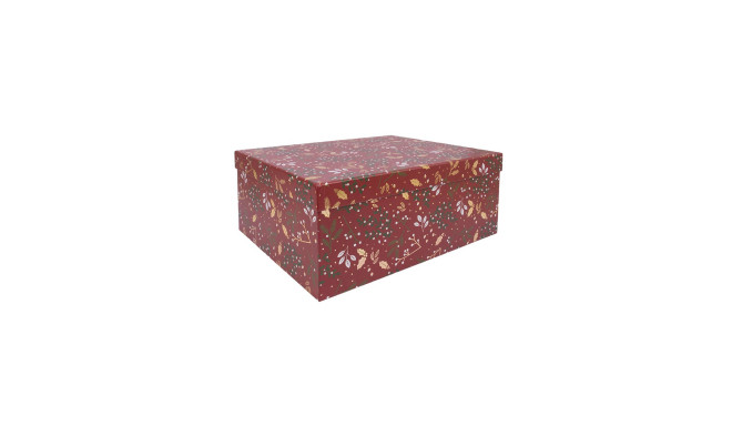 Box ARIEL-6, with a lid 27x20xH12cm, red/gold