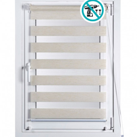 Roller blinds Stor Planet Clip&Fix Night&Day Beige 120 x 180 cm