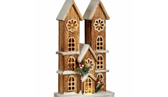 Dekoratiivkuju Krist+ YF19-49 YF19-49 Valge Pruun Maja 25 x 46 x 9 cm Kerge (6 Ühikut)