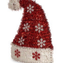 Decorative Figure Father Christmas Hat Tinsel White Red polypropylene PET 17 x 23 x 9,5 cm (12 Units