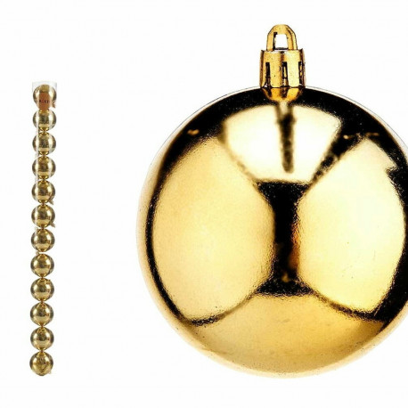 Set of Christmas balls Krist+ 00464-4 00464-4 Golden PVC Ø 7 cm (12 Units)