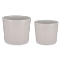 Set of pots Ø 22 cm Ø 27 cm 2 Pieces Grey Clay