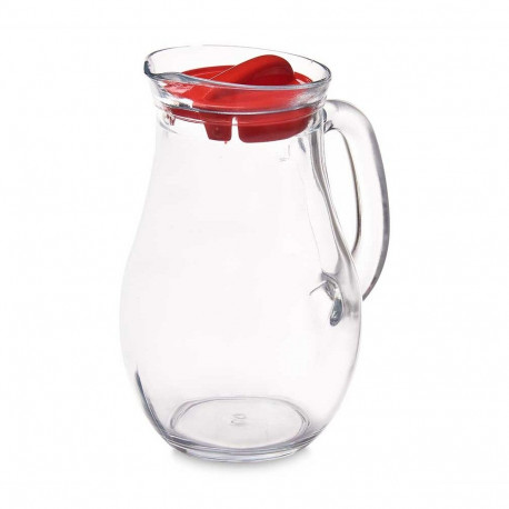 Jug Pasabahce Bistro Red Transparent Glass Plastic 1 L
