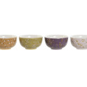 Bowl DKD Home Decor Green Pink Mustard Lilac Dolomite Shabby Chic 600 ml 14 x 14 x 7 cm (4 Units)