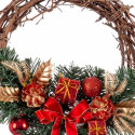 Advent wreathe Rattan Red Multicolour PVC 20 x 20 x 10 cm