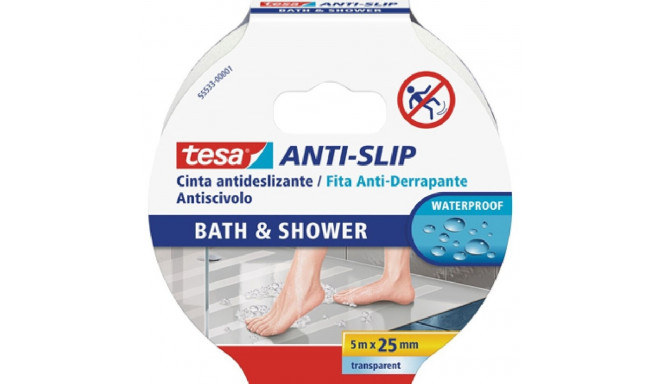 Клейкая лента TESA Anti slip bath & shower 5mx25mm Нескользящий Прозрачный PVC (1 Предметы)