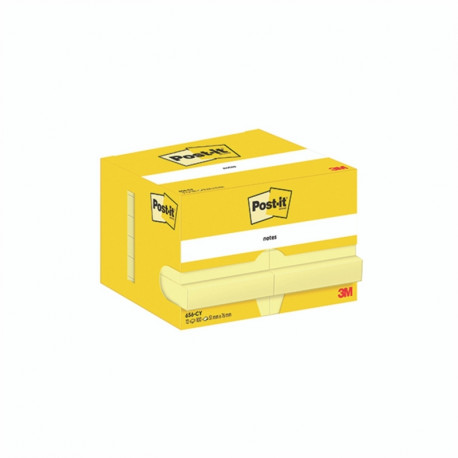 Märkmepaber Post-it, 51x76mm, kollased, 12tk/pakk