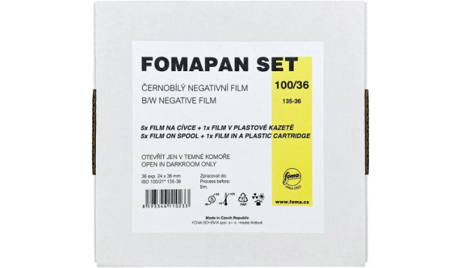 Foma film Fomapan 100/36 Set 6 filmi + kassett