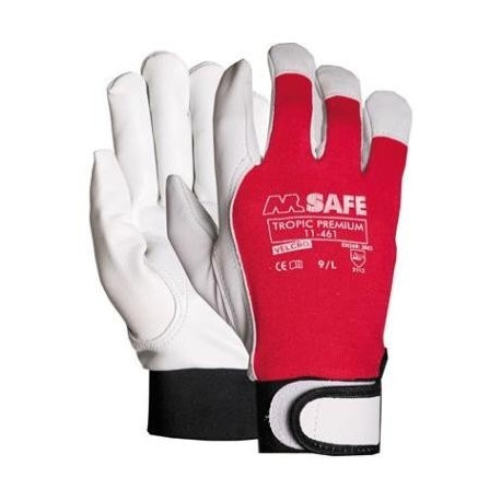 Goat leather gloves M-Safe Tropic Premium, size 9, Velcro