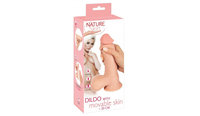 Dildo z ruchomą skórą 19,9cm Nature Skin