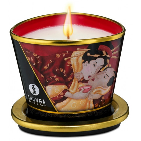 Shunga massaažiküünal Romance sädelev maasikavein 170ml
