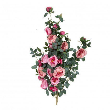 Kunstlill FLOWERLY rippuv oks H81cm, roosa roos