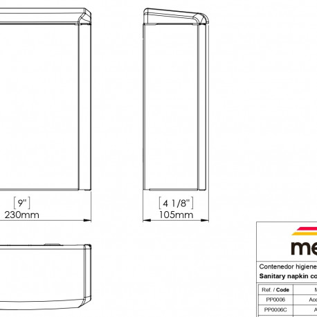 MEDICLINICS PP0006CS SANITARY NAPKIN BIN  6L, SATIN