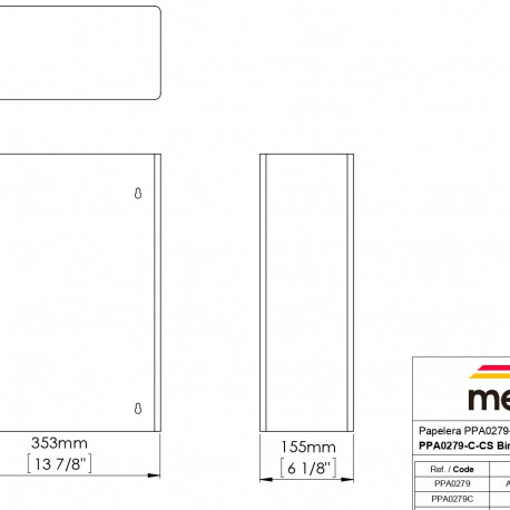 MEDICLINICS PPA2279 PAPER BIN WITH BAG HOLDER , 25L, WHITE