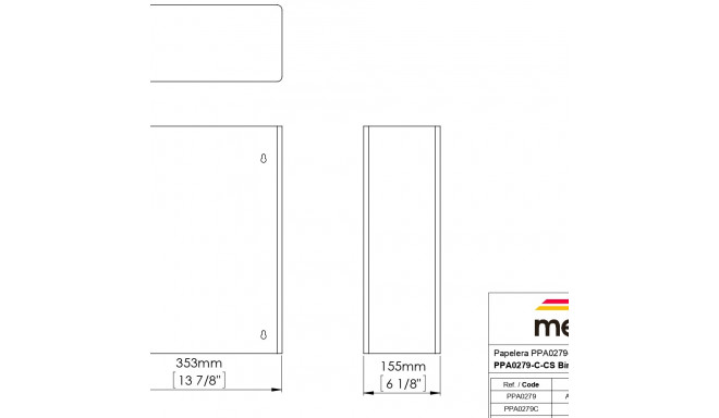 MEDICLINICS PPA2279 PAPER BIN WITH BAG HOLDER , 25L, WHITE