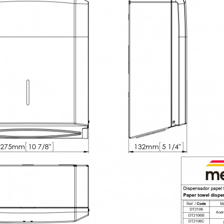 MEDICLINICS DT2106 PAPER TOWEL DISPENSER, WHITE EPOXY