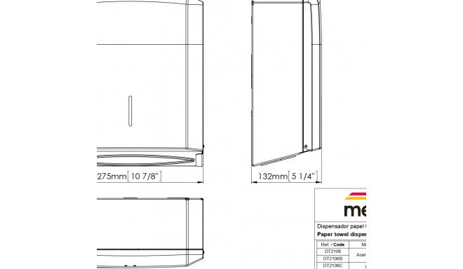 MEDICLINICS DT2106 PAPER TOWEL DISPENSER, WHITE EPOXY