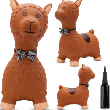 Alpaka laste kummist hüppeloom 55cm lipsuga pumbaga, pruun