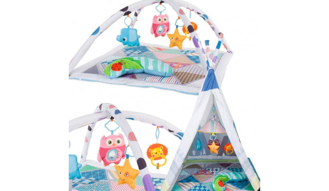 Mata edukacyjna dla niemowląt Namiot Tipi 2w1 Zwierzątka 82x82x140 cm