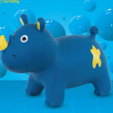 Skoczek gumowy dla dzieci NOSOROŻEC 57 cm niebieski  do skakania z pompką