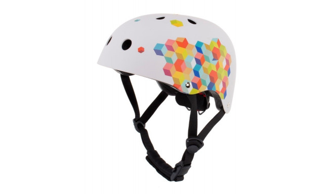 Kask M dla dzieci 3-7 lat TRACKER - SUN BABY z lampką LED cubic biały