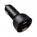 Car charger Baseus Superme, USB, USB-C, 100W (black)