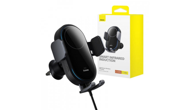 car holder with inductive charger Baseus LightChaser  (Black)
