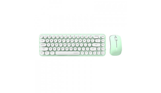 Wireless keyboard + mouse set MOFII Bean 2.4G (White-Green)