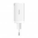 Wall charger Baseus GaN5 Pro 2xUSB-C + USB, 65W (white)