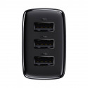 Baseus Compact Quick Charger, 3x USB, 17W (Black)