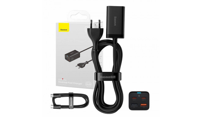 Quick Charger Baseus GaN3 Pro, 2x USB-C, 2x USB, 65W (black)