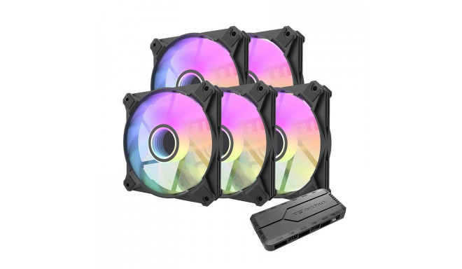 Computer fan set Darkflash INF8 ARGB 5in1 120x120 (black)