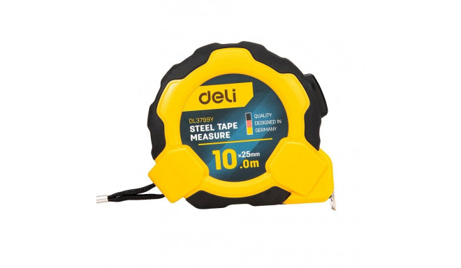 Steel Measuring Tape 10m/25mm Deli Tools EDL3799Y (yellow)