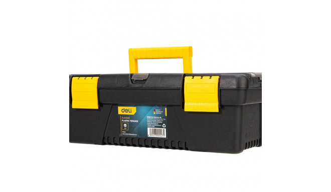 Plastic Tool Box Deli Tools EDL432412, 12'' (yellow)