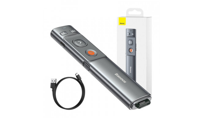 Baseus Orange Dot Multifunctionale remote control for presentation, with a laser pointer - gray