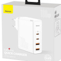 Travel Charger Baseus GaN2 Pro Quick  2x USB + 2x USB-C, 100W, EU (white)