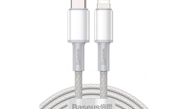 USB-C to Lightning Baseus High Density Braided Cable, 20W, PD, 2m (white)