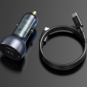 Car Charger Baseus Particular Digital Display QC+PPS 65W With Mini White USB-C Cable With E-mark Chi