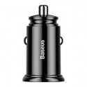 Baseus Circular Car Charger 2xUSB QC3.0 5A 30W (Black)